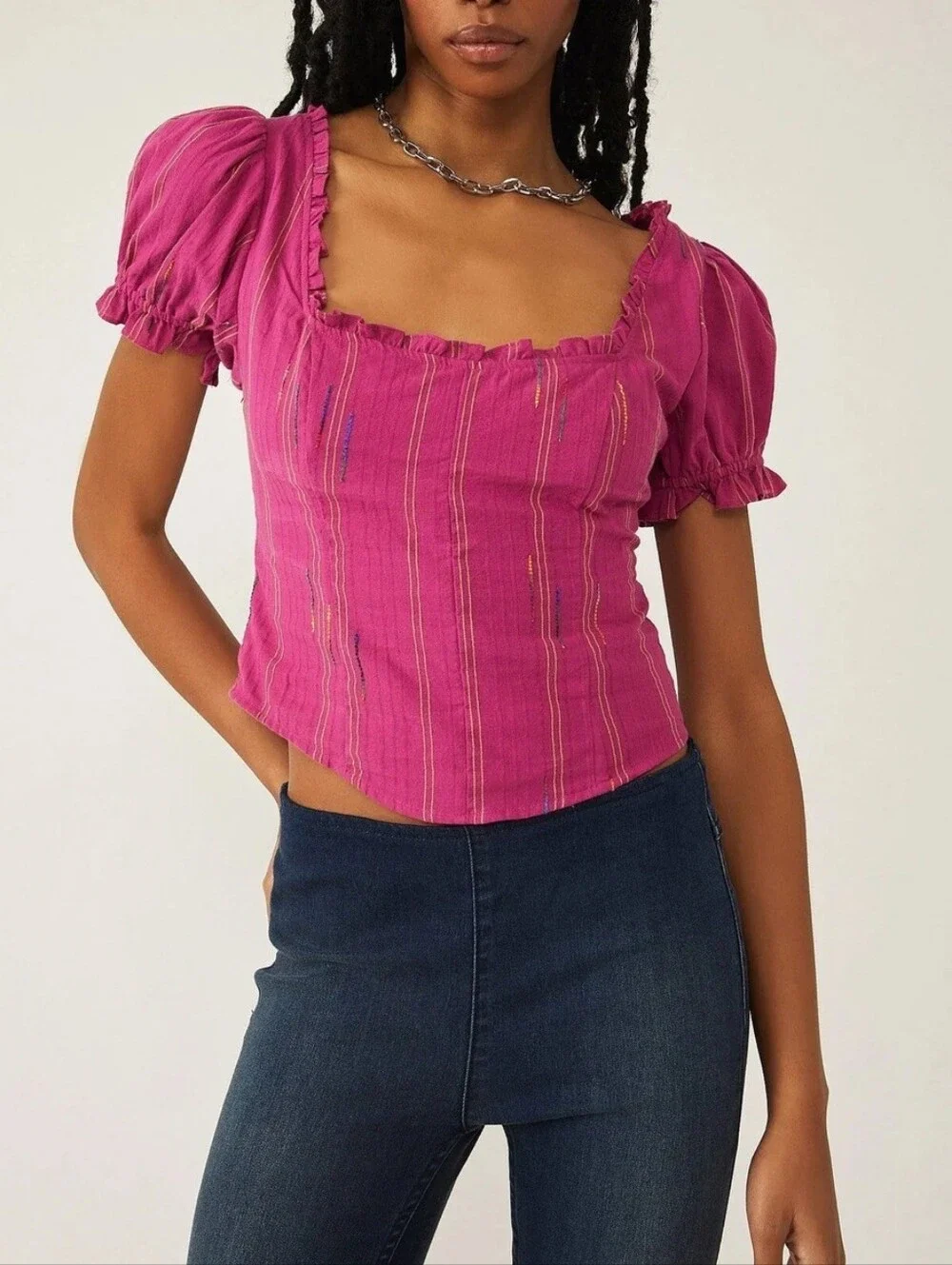 Free People Serotonin Corset Top Pink Size M
